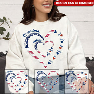 Personalized Grandma Mom Kids Heart In Heart Sweatshirt