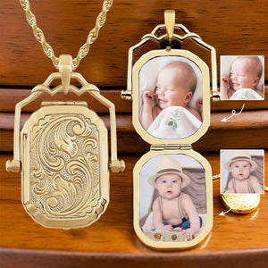 Personalised Antigue Medallion necklace with photograph-Mourning gift