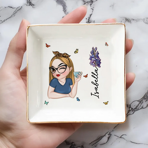 Personalized Butterflies Custom Birth Month Jewelry Dish