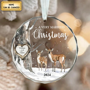 Married Little Christmas – Gift For Wedding Personalized Glass Ornament Holiday Decoration