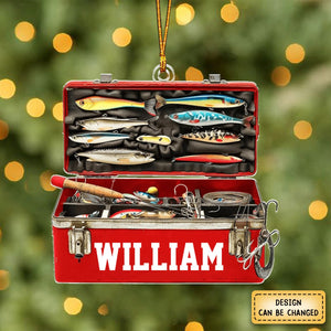 Personalized Fishing Tackle Box Christmas Ornament, Gift For Fishing Lovers