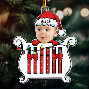 Baby In Crib Personalized Acrylic Photo Ornament