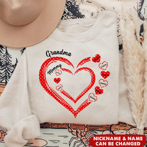 Personalized Gift For Grandma Heart Polka Dot Sweatshirt