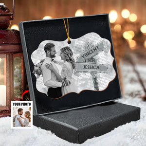 Custom Photo Our Love Story Is My Favorite Memory - Couple Personalized Ornament