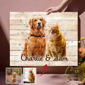 Personalized Pet Portrait Wall Art Poster, Multiple Pet Portrait