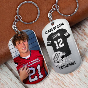 Success Isn't Given It's Earned Personalized Stainless Steel Keychain,Gift for American Football Lover