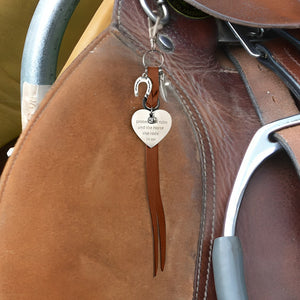 Personalized Saddle Heart Shape Carved Pendant Tassel Equestrian Jewelry Horse Riding Accessory