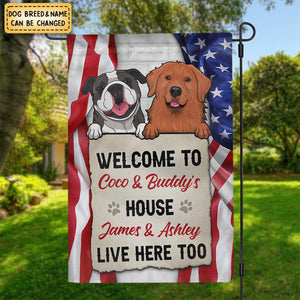 Welcome To The Dog House, Personalized Garden Flags, Decoration For Dog Lovers