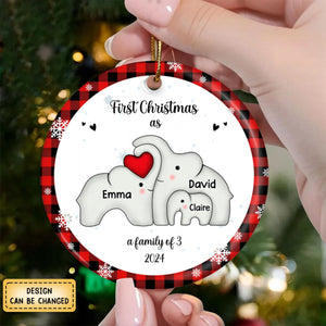 Personalized Elephant First Christmas as a Family Ornament