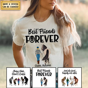 Personalized Pure Cotton T-shirt - Thank God for Horses & Friends - Gift for Horse Lovers