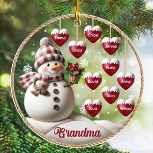 Happy Christmas Snowman Grandma - Personalized Acrylic Ornament