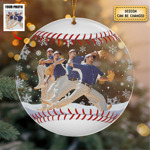 Baseball Team Christmas Ornament- Personalized Acrylic Photo Ornament