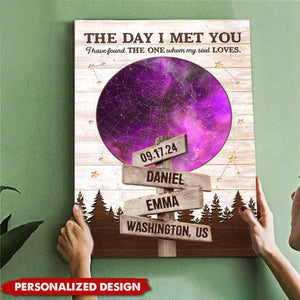 Personalized Decoration Couple Sign Custom Star Map The Day I Met You Poster