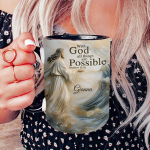 With God All Things Is Posible - Personalized Christian Accent Mug