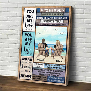 I Choose You To Do Life With You - Personalized Canvas poster