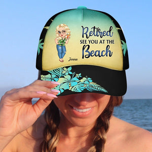 Retired See You At The Beach - Personalized cap