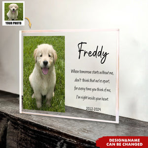 Dog Memorial Gift Photo Keepsake - Personalised Pet Loss Sympathy Plaque