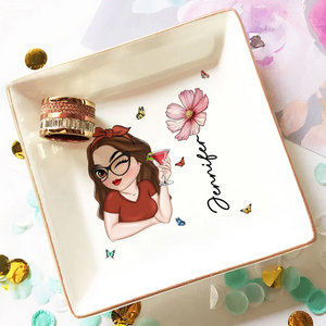 Personalized Butterflies Custom Birth Month Jewelry Dish