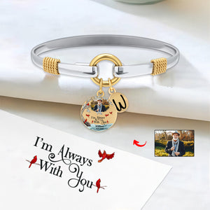 Custom Photo Memorial Cardinal Personalized Two-Tone Bracelet