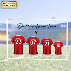 Personalized Acrylic Block Plaque - Daddy's Team Soccer Shirt Gift For Family