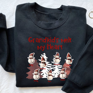 Personalized Grandkids Melt My Heart Sweatshirt