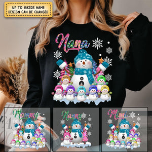 Grandma Snowman & Kid Christmas Tree Personalized Sweatshirt