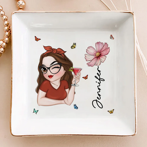 Personalized Butterflies Custom Birth Month Jewelry Dish