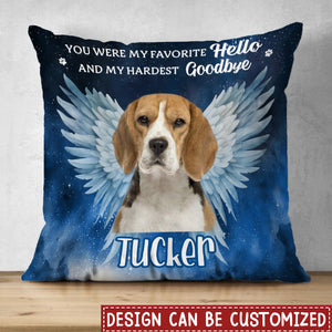 Custom Photo You Were My Favorite Hello - Memorial Personalized Pillow - Sympathy Gift For Pet Owners, Pet Lovers