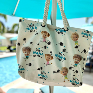 Custom Photo Best Nana Ever - Personalized Beach Bag