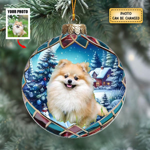 Custom Photo Christmas Good Cheer Is Found With Family Personalized Ornament