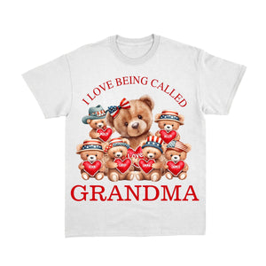 4th of July Grandma Bear with cute Grandkids Personalized T shirt