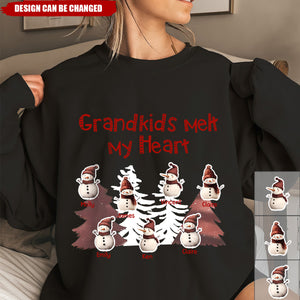 Personalized Grandkids Melt My Heart Sweatshirt