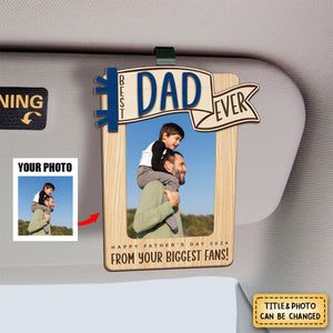 Personalized Photo Dad Car Visor Clip Father's Day Gift ,Dad Photo Frame