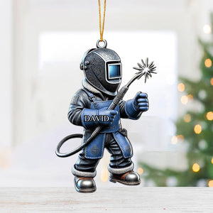 Personalized Welder Custom Name Shaped Ornament