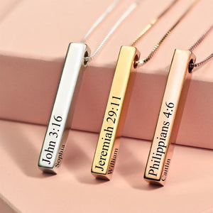 Personalized Vertical Bar Necklace