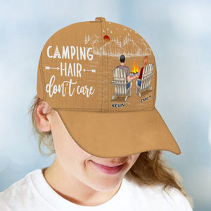 Camping Hair Don't Care Personalized cap-Gift For Camping Lovers