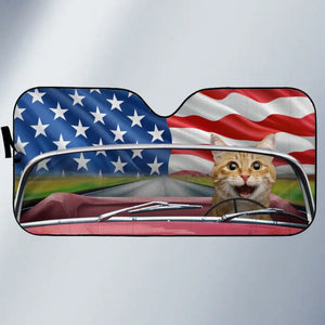 Personalized Dog & Cat  Auto Windshield Sunshade, Car Window Protector - Gift For Pet Lovers