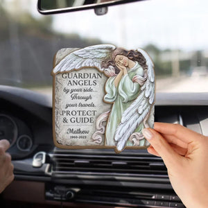 Guardian Angels By Your Side Through Your Travel Protect & Guide - Personalized Car Visor Clip