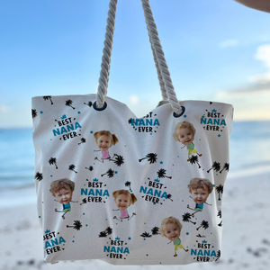 Custom Photo Best Nana Ever - Personalized Beach Bag