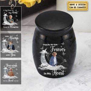 Memorial Upload Photo On Moon, A Big Piece Of My Heart Lives In Heaven Personalized Small Ashes Keepsake