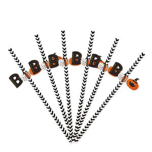 24pcs Halloween Paper Straws Drinking Straws