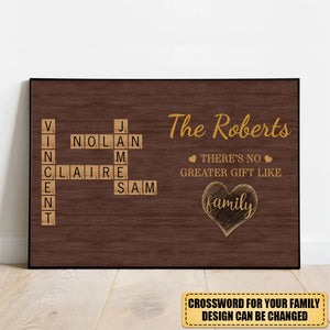 Personalized Poster-Family Whole Lot Of Love Crossword Puzzle Art - Captured In A Moment