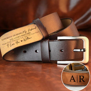 Personalized Leather Belt Anniversary Handmade Belt Gift for Boyfriend Husband