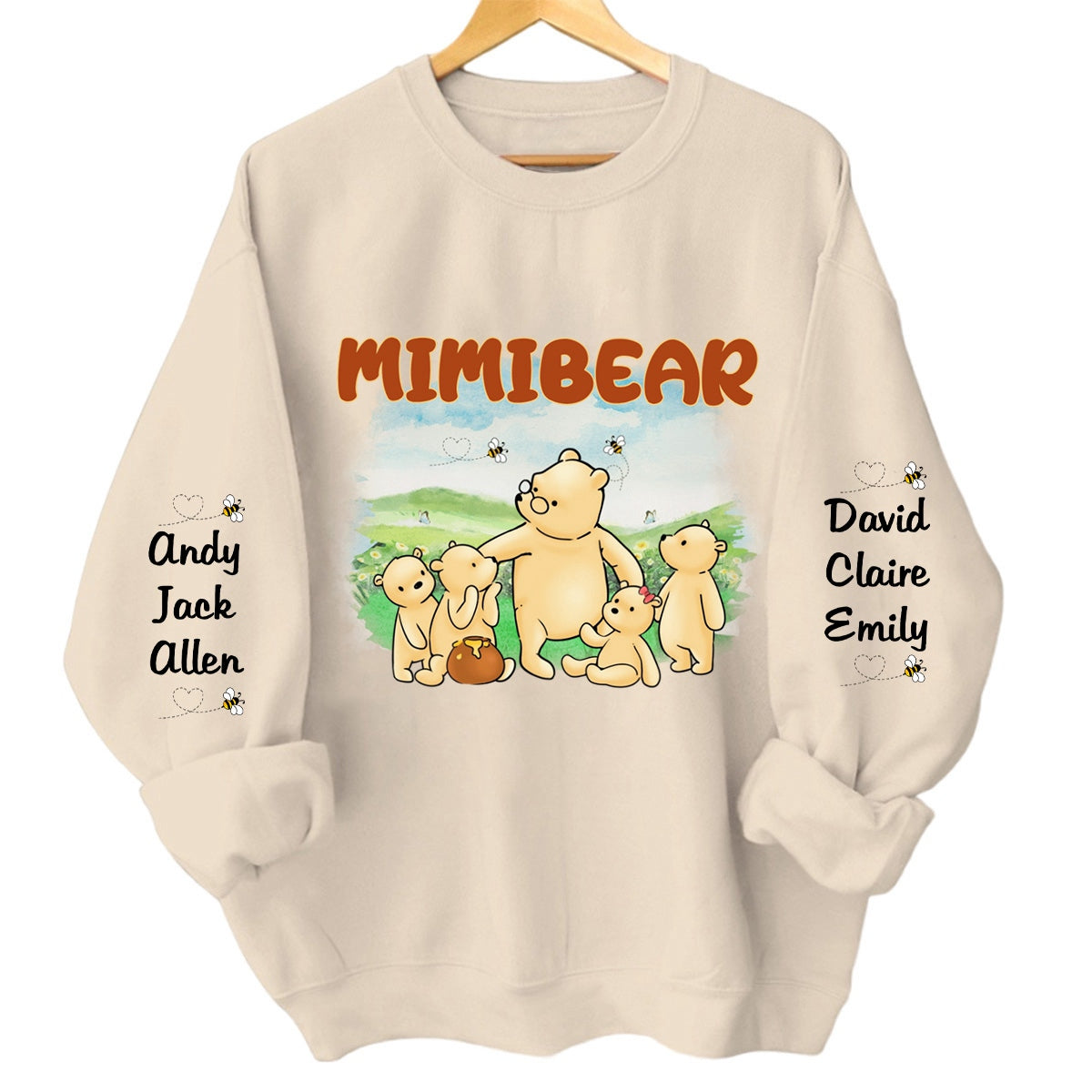 Personalized Gift For Grandma Bear Sleeve Printed Standard Sweatshirt