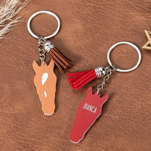 Personalized Horse Facial Marking Silhouette Acrylic Keychain Tassel Equestrians Horse Riding Accessory Gift for Horse Lover