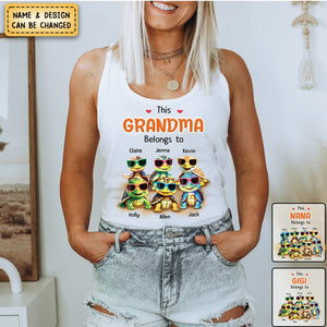 Personalized This Grandma Belongs To Kids Turtle Beach Tank Top