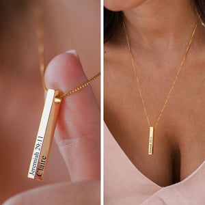 Personalized Vertical Bar Necklace