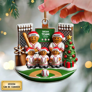 Baseball Family On Field Sport Lover Personalized Acrylic Ornament