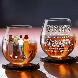 Alcohol Tolerating - Personalized Sisters Custom Wine Glass