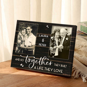 Together They Built A Life They Love Custom Couple Photo Canvas Poster Wedding Anniversary Gift For Parents